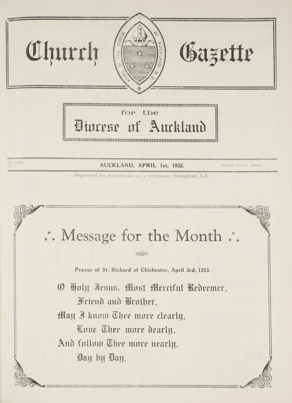 Church Gazette, Auckland: April 1932
