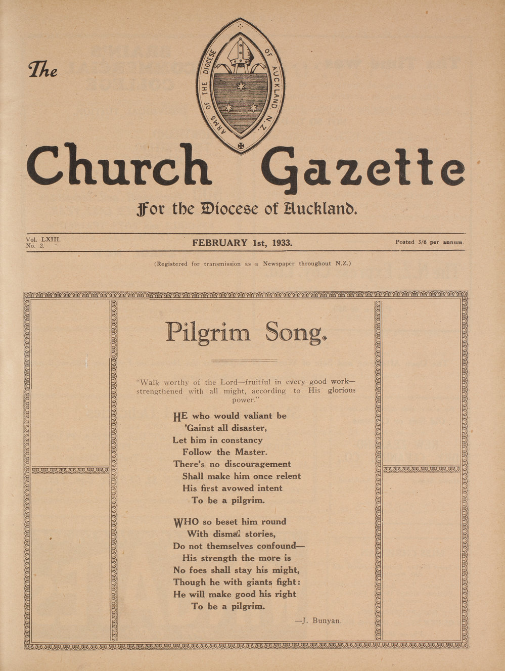 Church Gazette, Auckland: February 1933