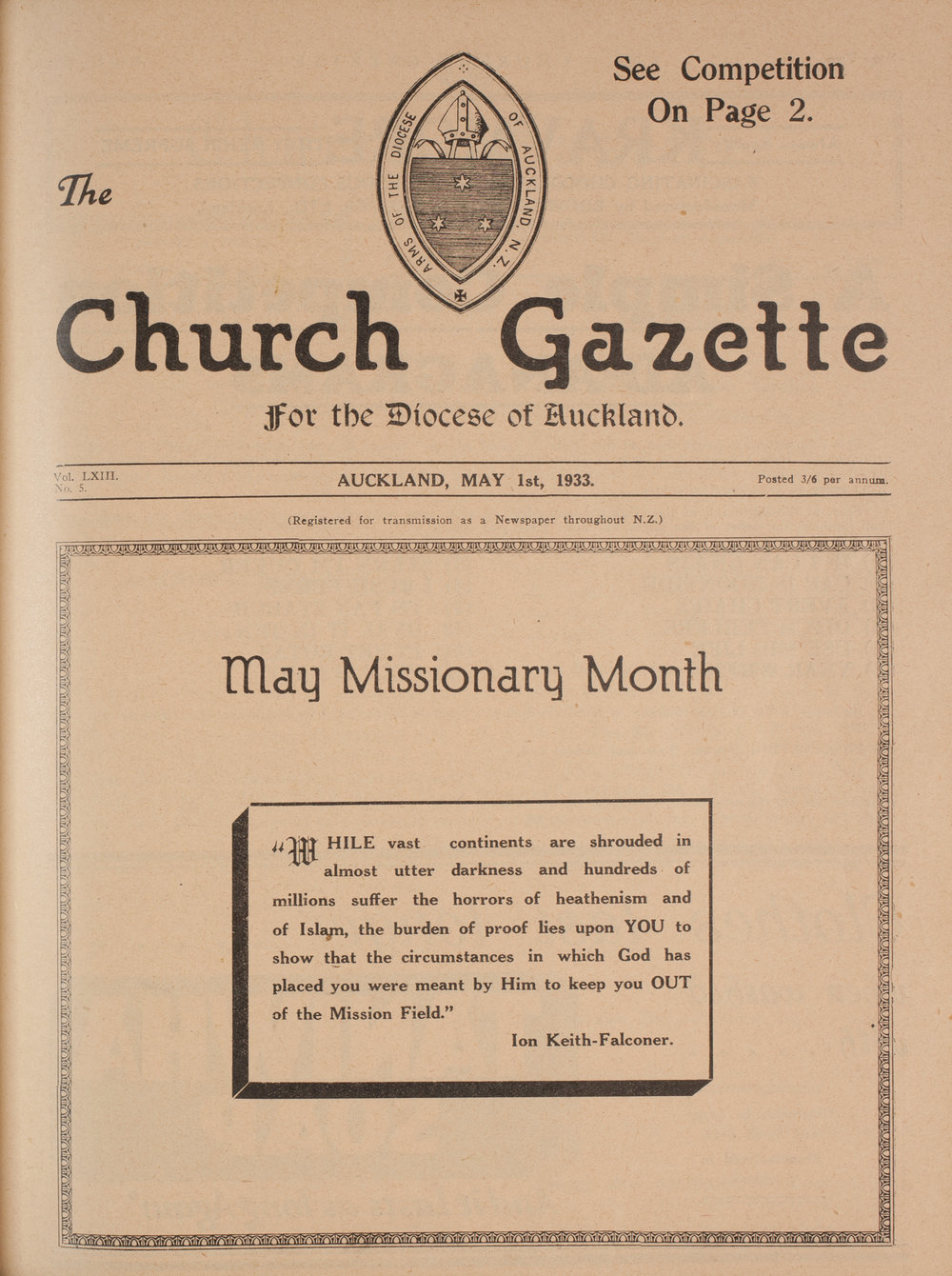 Church Gazette, Auckland: May 1933