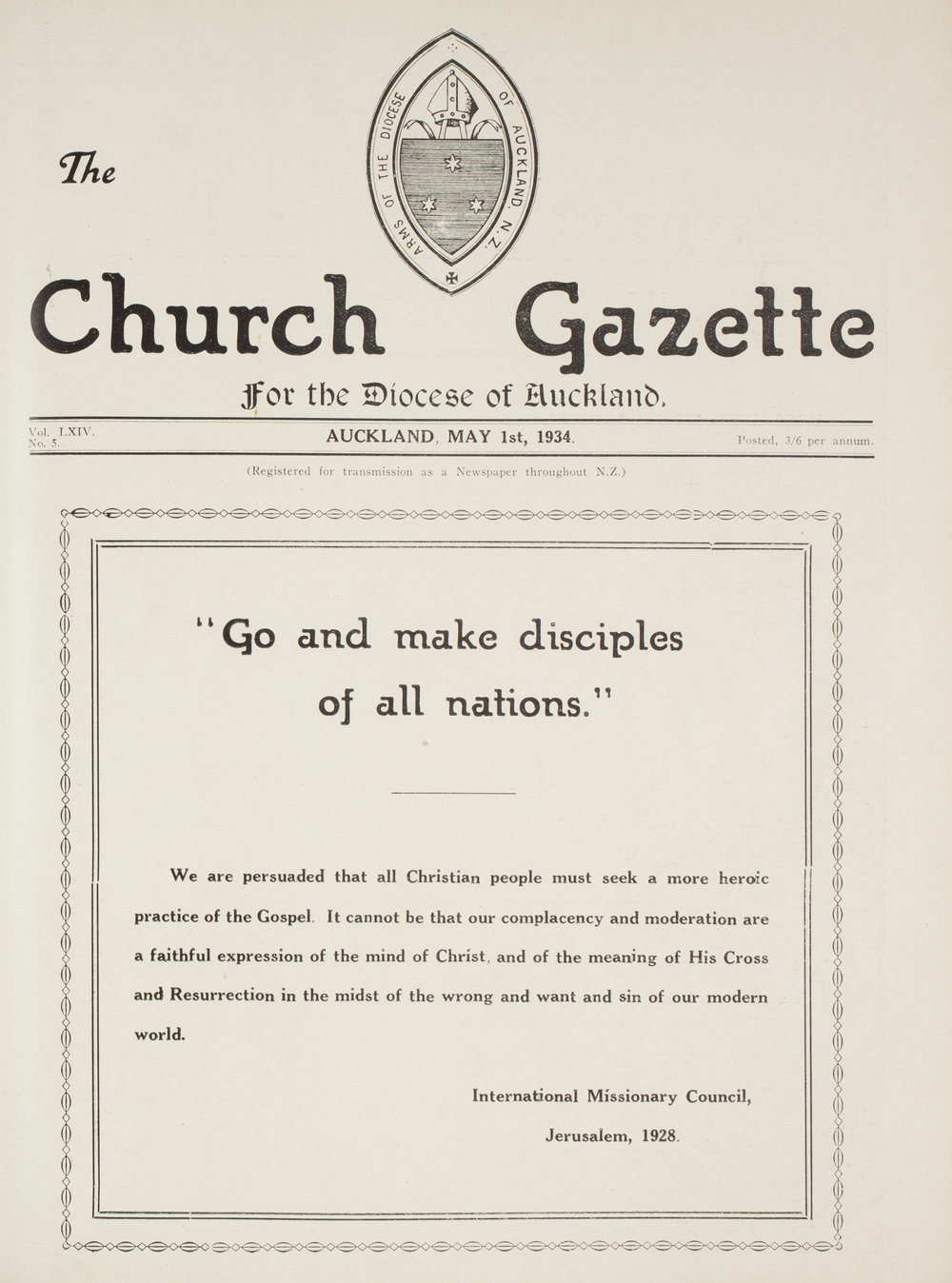 Church Gazette, Auckland: May 1934
