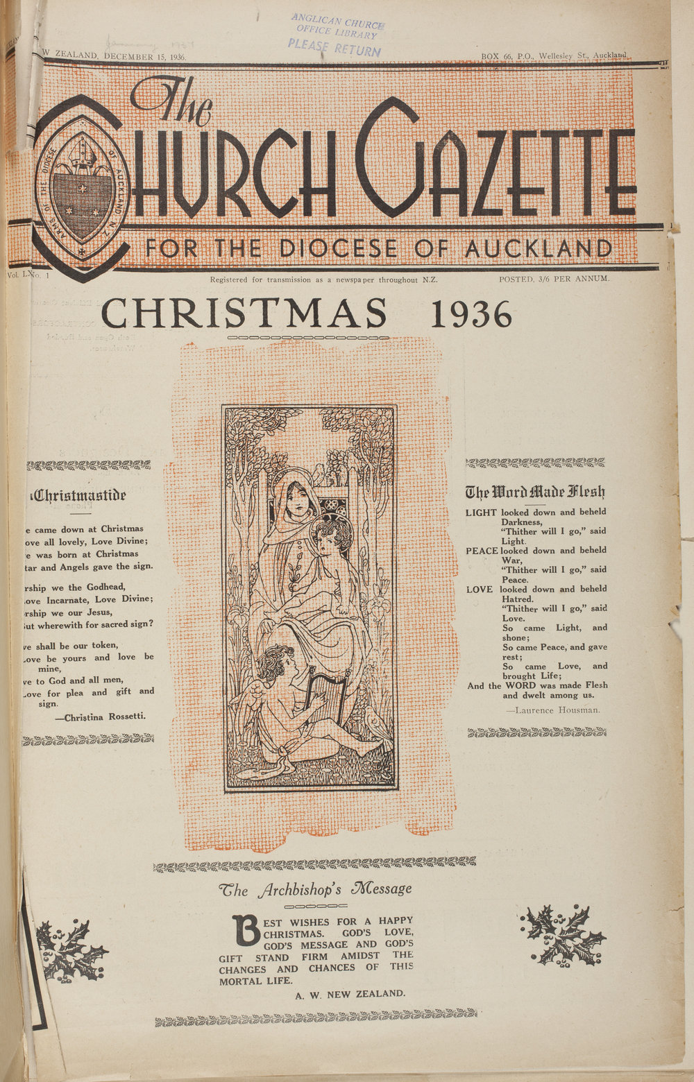 Church Gazette, Auckland: December 1936 Supplement