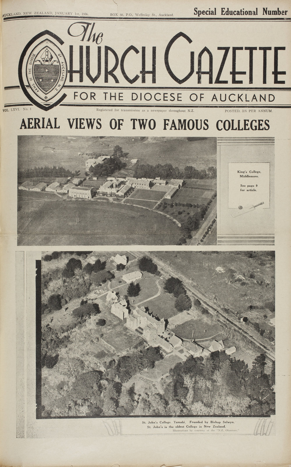 Church Gazette, Auckland: January 1936