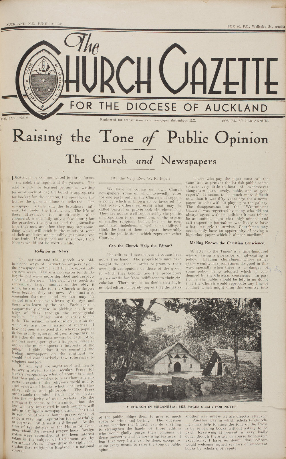 Church Gazette, Auckland: June 1936