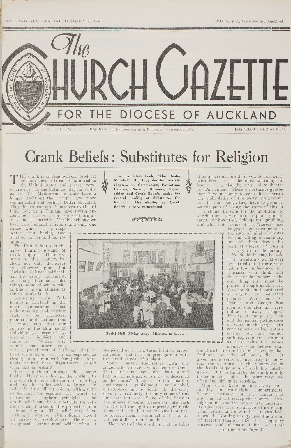 Church Gazette, Auckland: October 1937