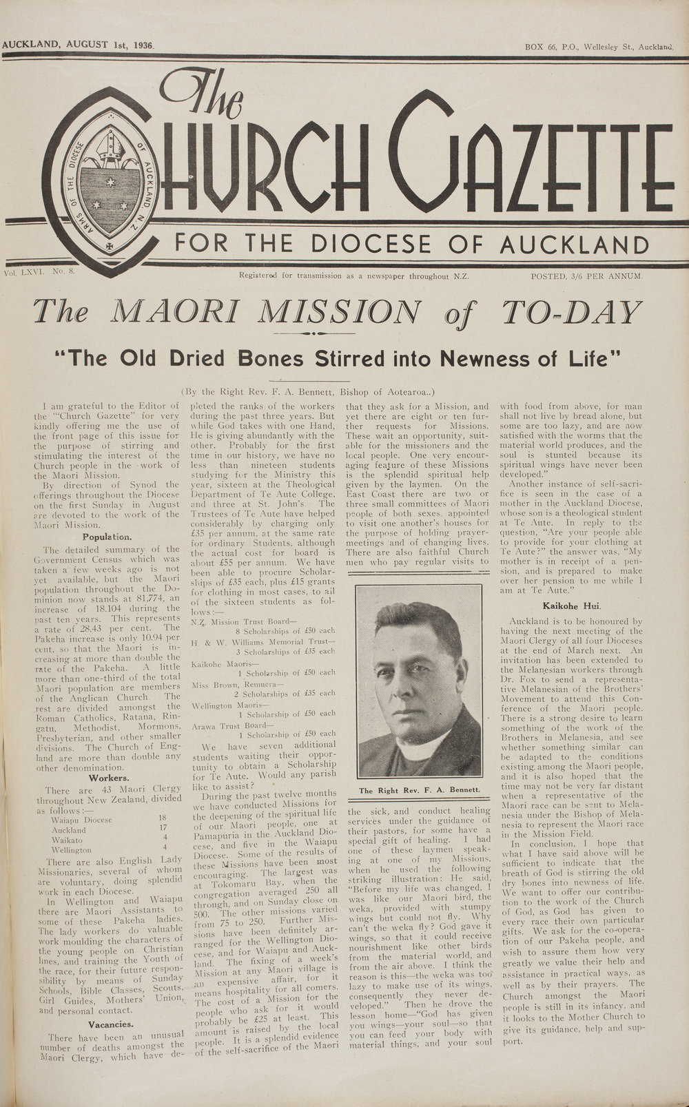 Church Gazette, Auckland: August 1936