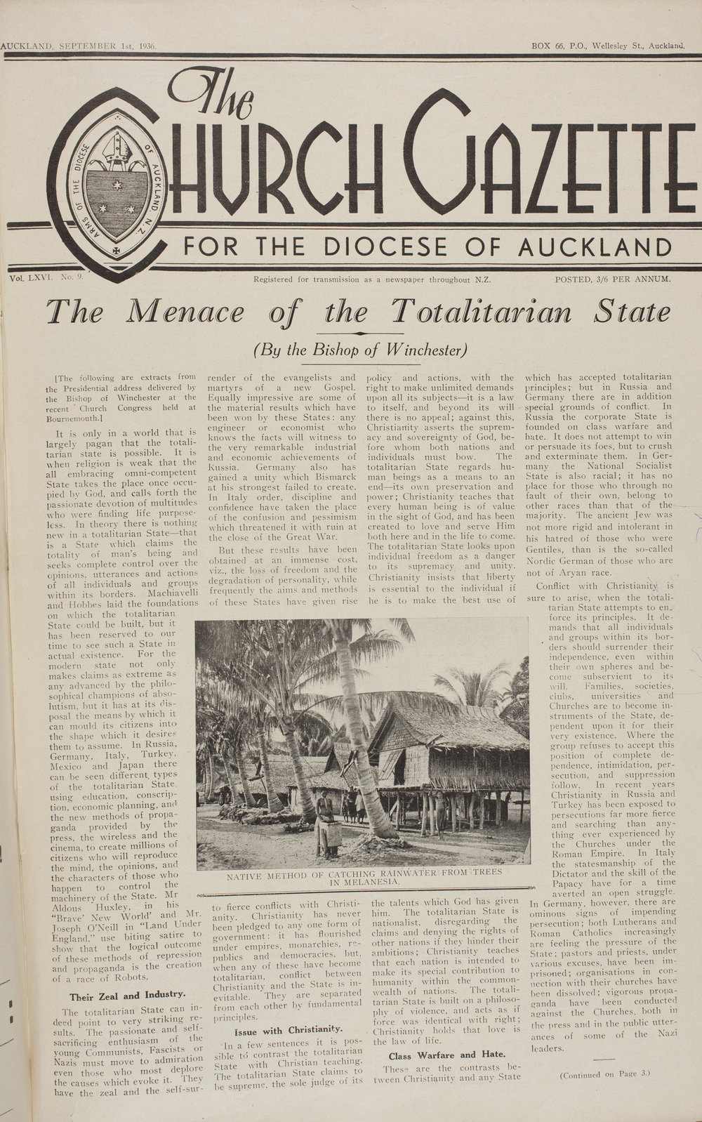 Church Gazette, Auckland: September 1936