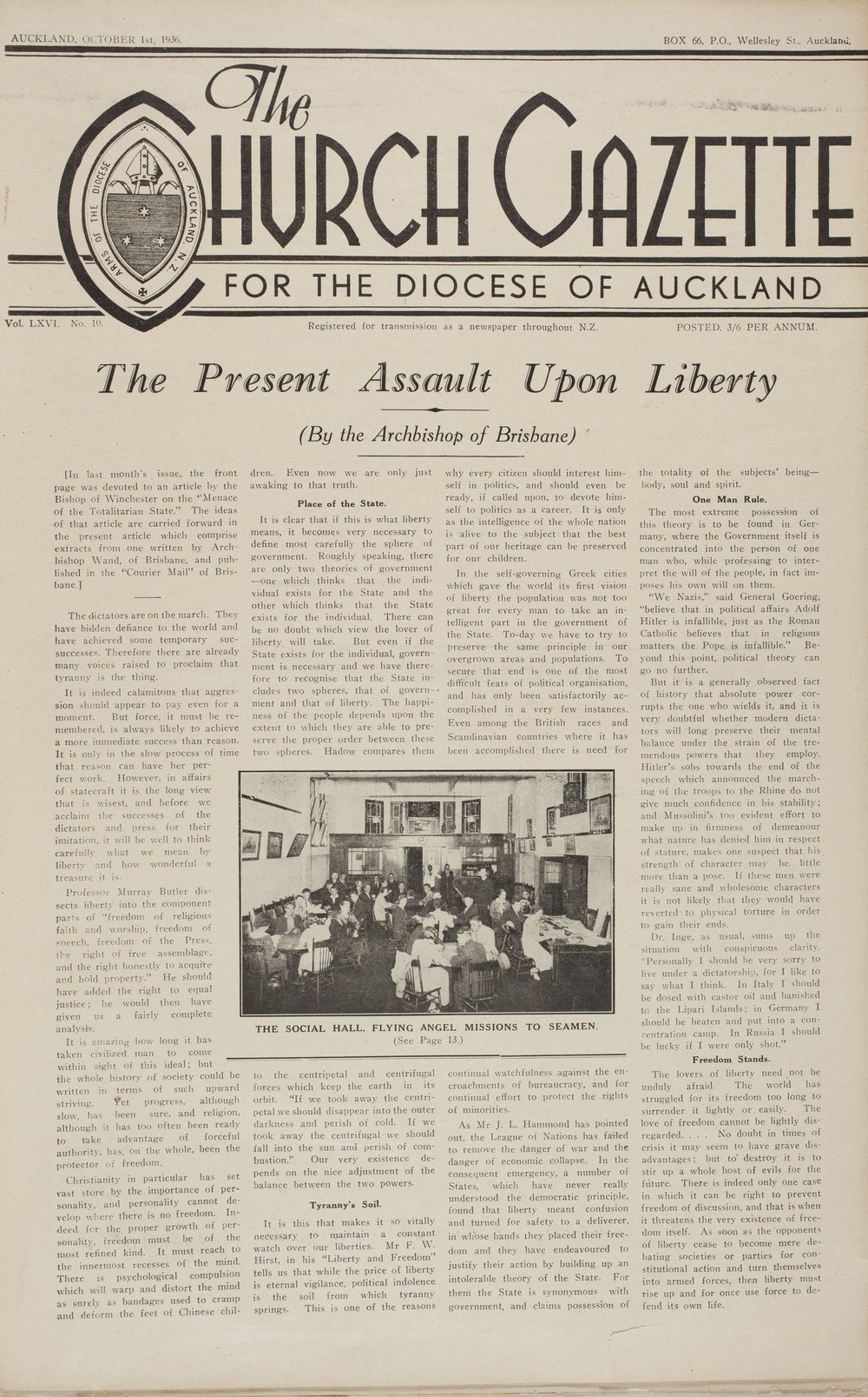 Church Gazette, Auckland: October 1936