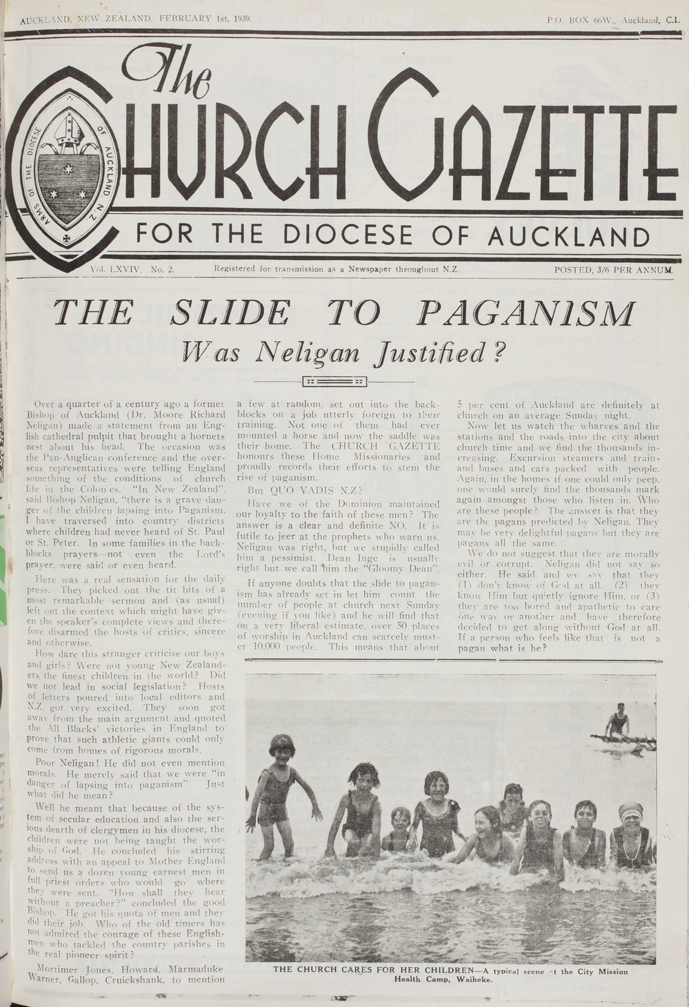 Church Gazette, Auckland: February 1939