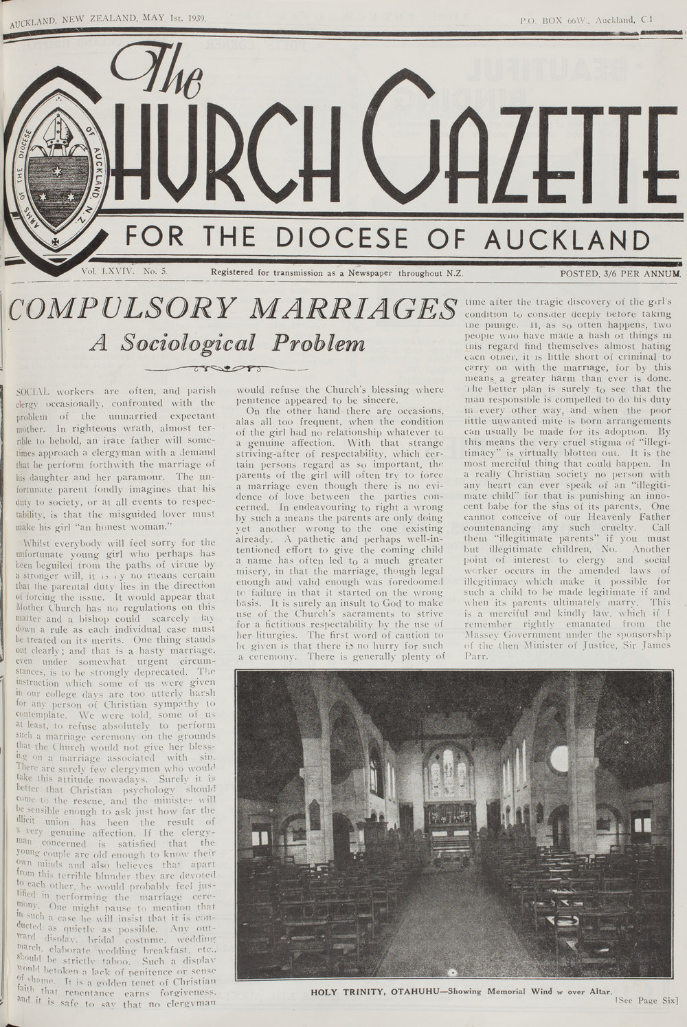 Church Gazette, Auckland: May 1939