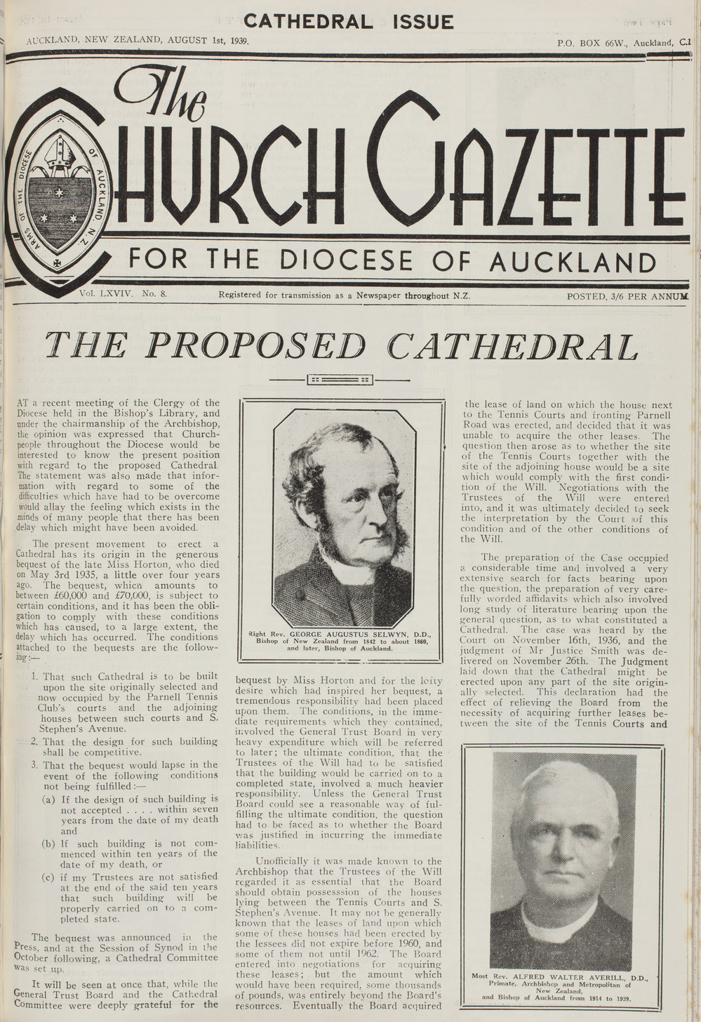 Church Gazette, Auckland: August 1939