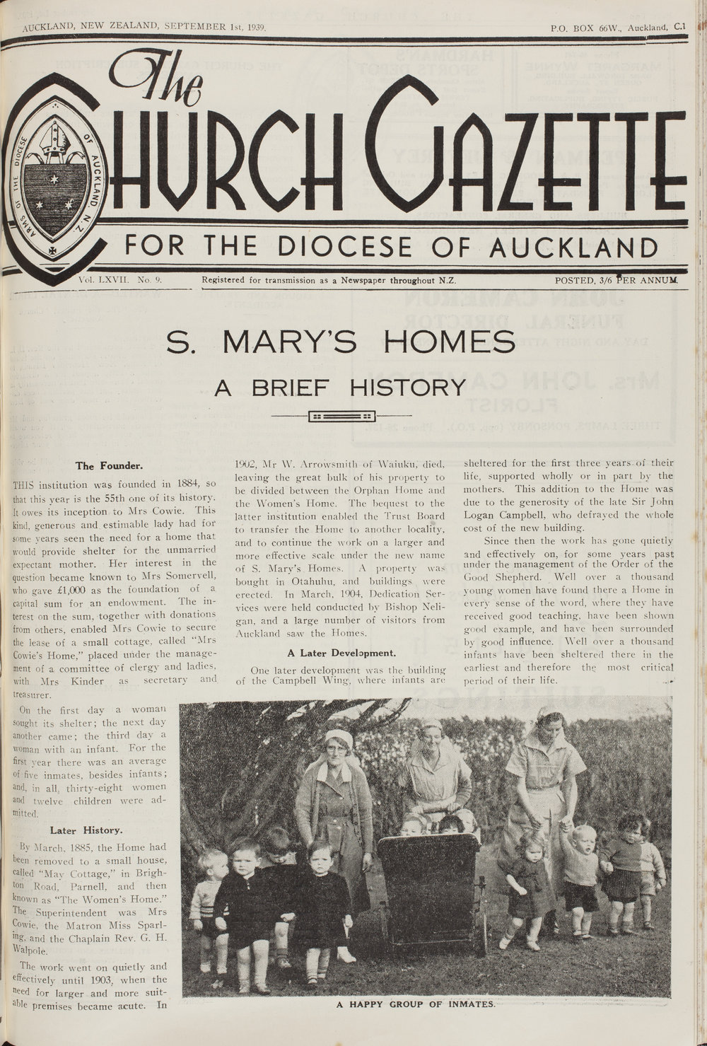 Church Gazette, Auckland: September 1939