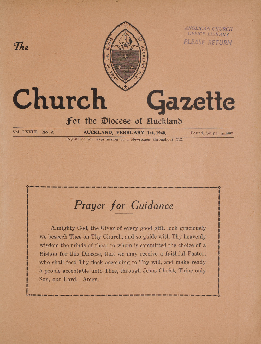 Church Gazette, Auckland: February 1940