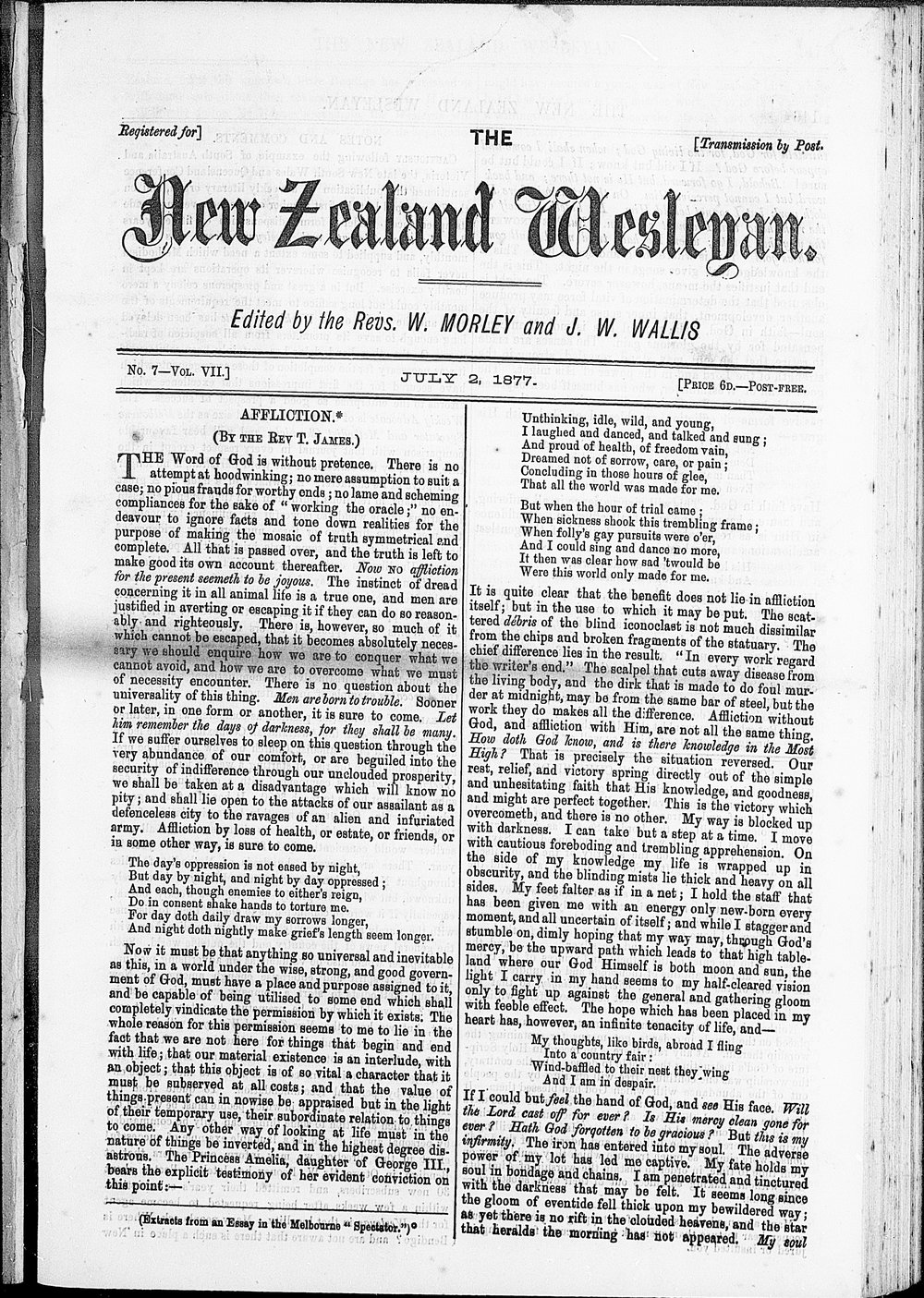 The New Zealand Wesleyan: 2nd July 1877