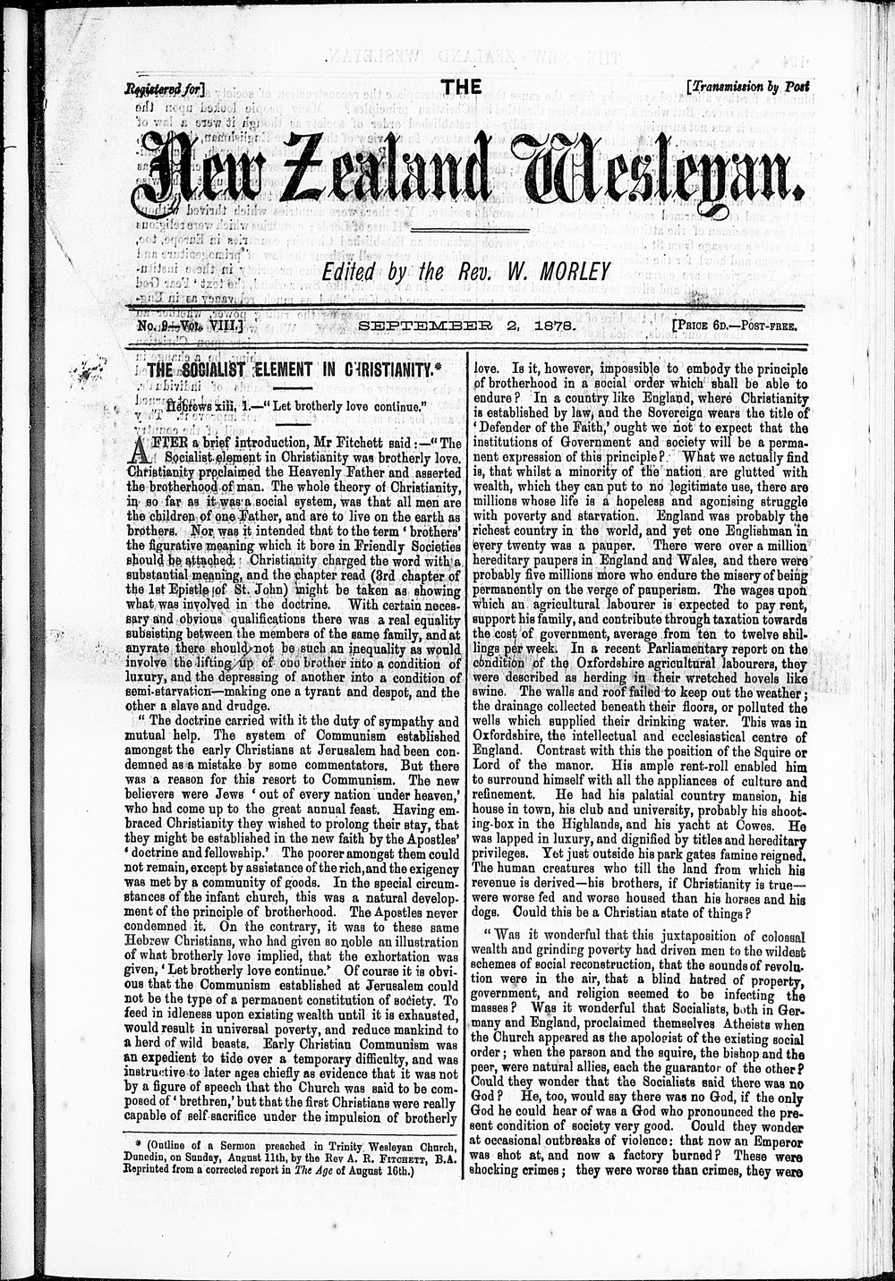 The New Zealand Wesleyan: 2nd September 1878