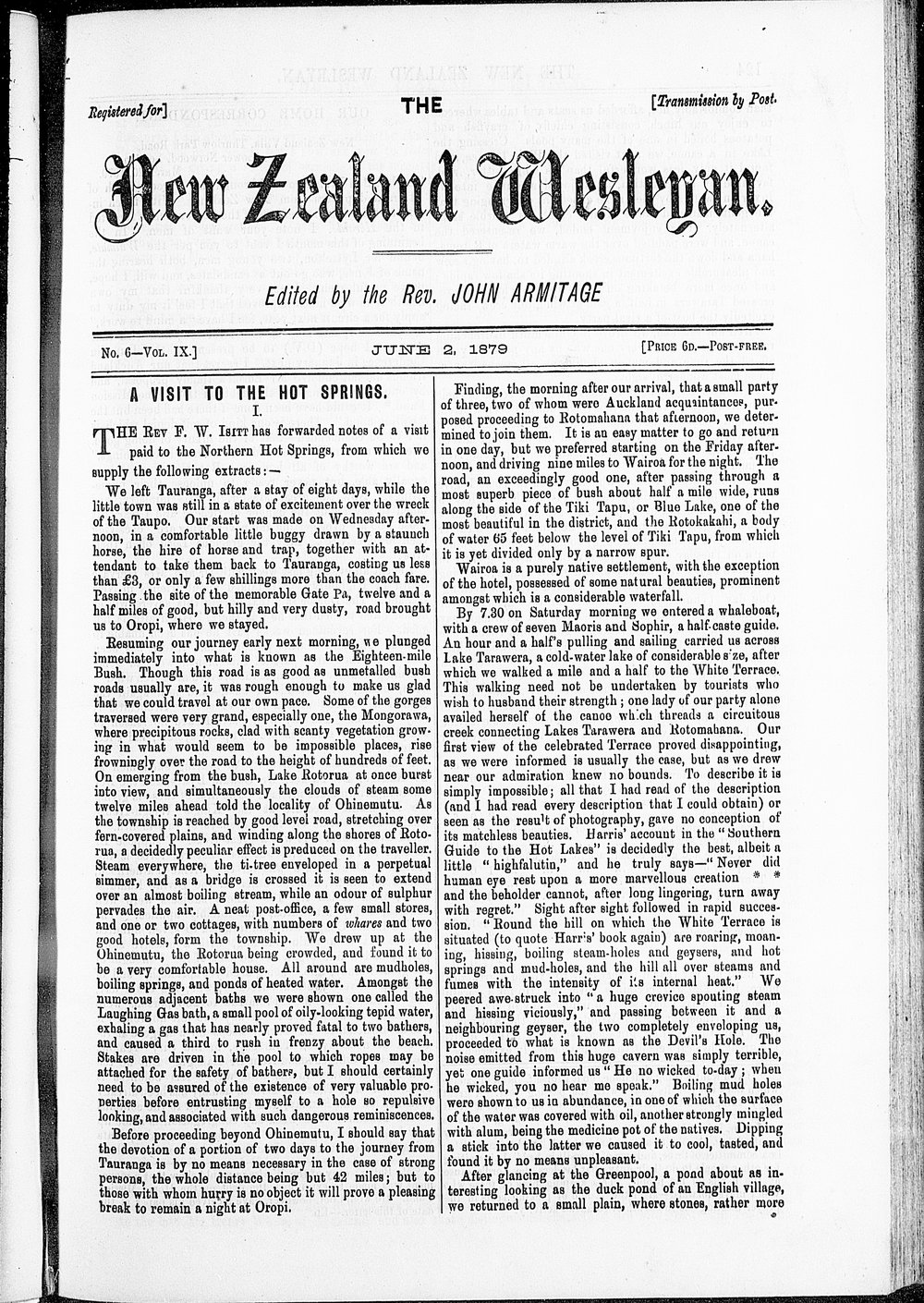 The New Zealand Wesleyan: 2nd June 1879