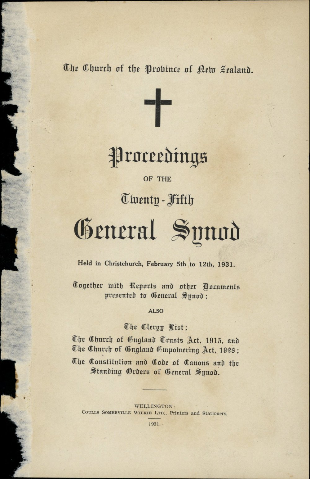 Proceedings of the General Synod: 25th General Synod, 1931