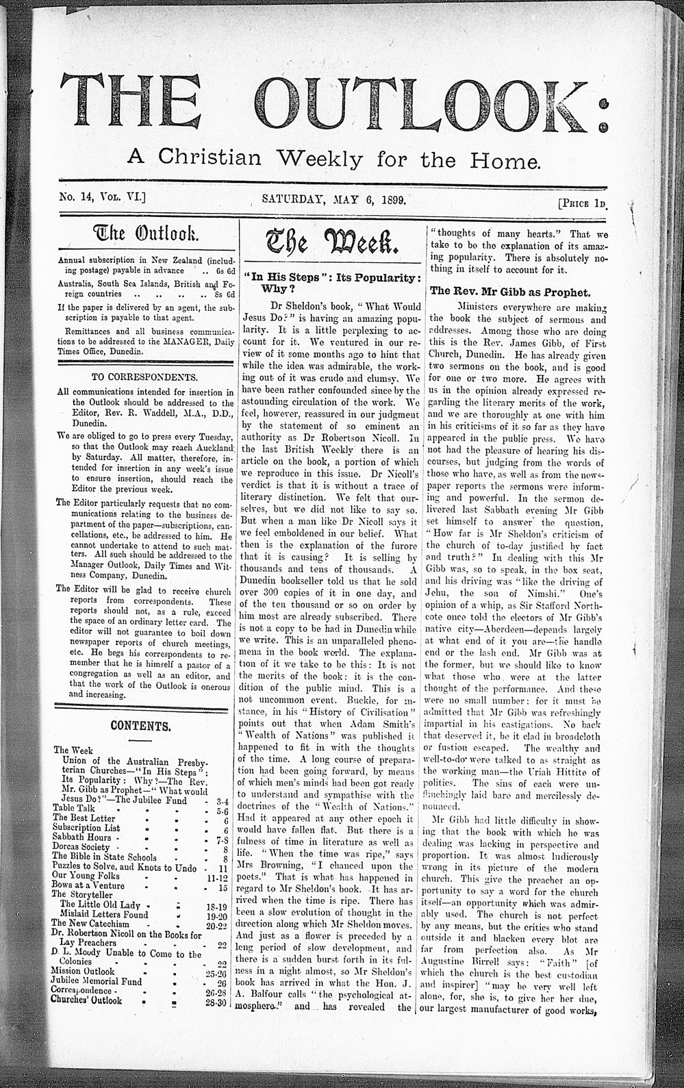 The Outlook: 6th May 1899