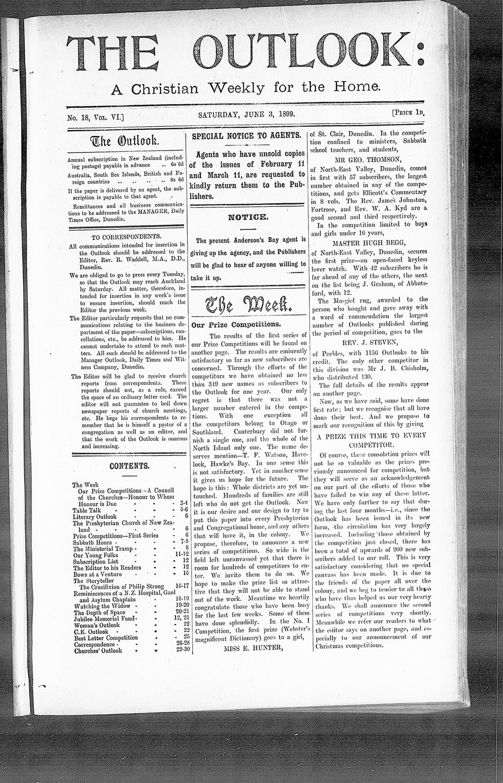 The Outlook: 3rd June 1899
