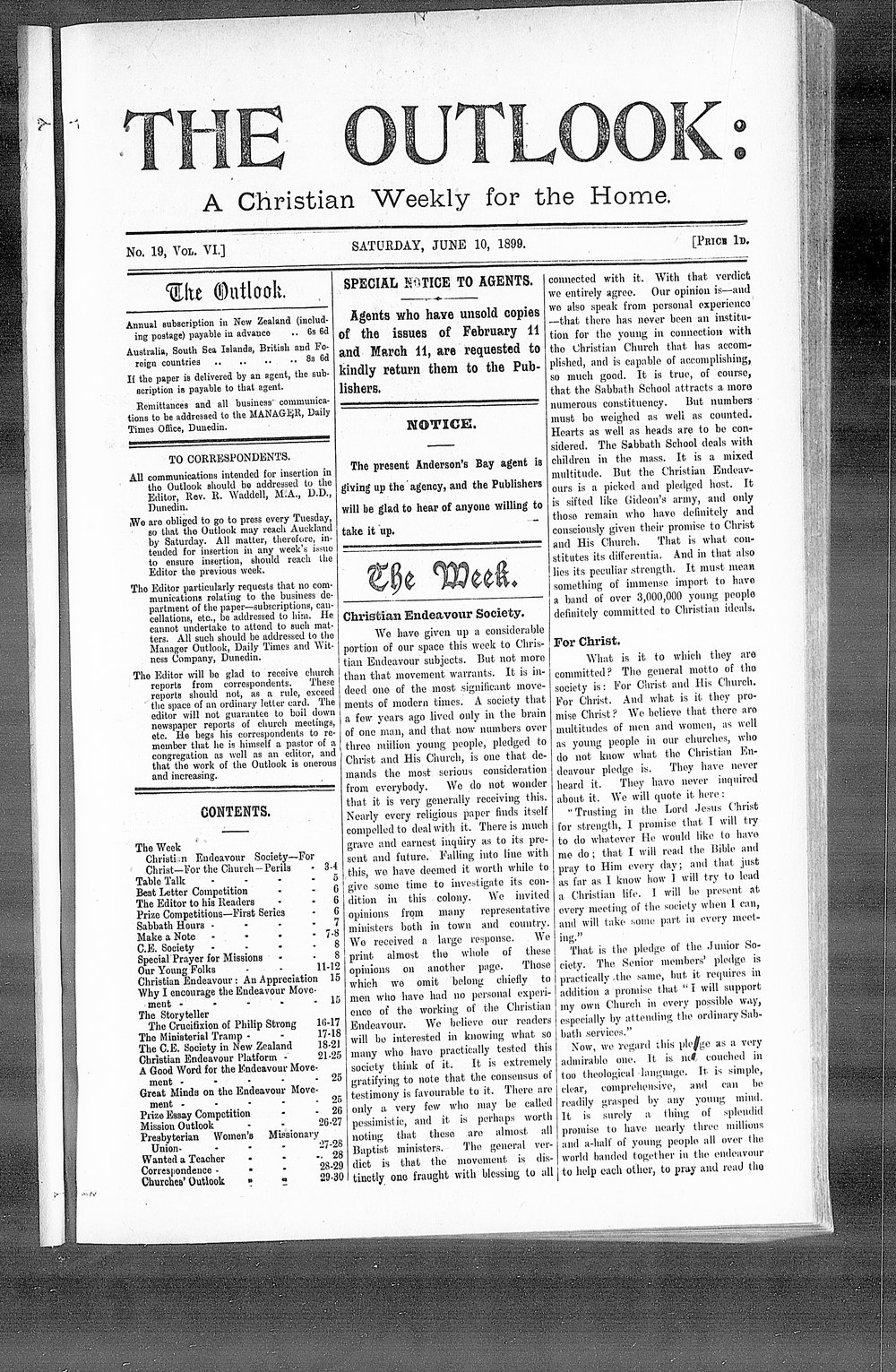 The Outlook: 10th June 1899