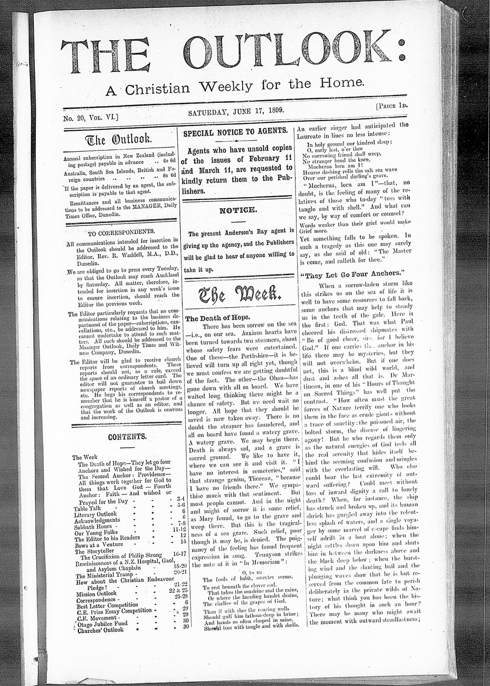 The Outlook: 17th June 1899