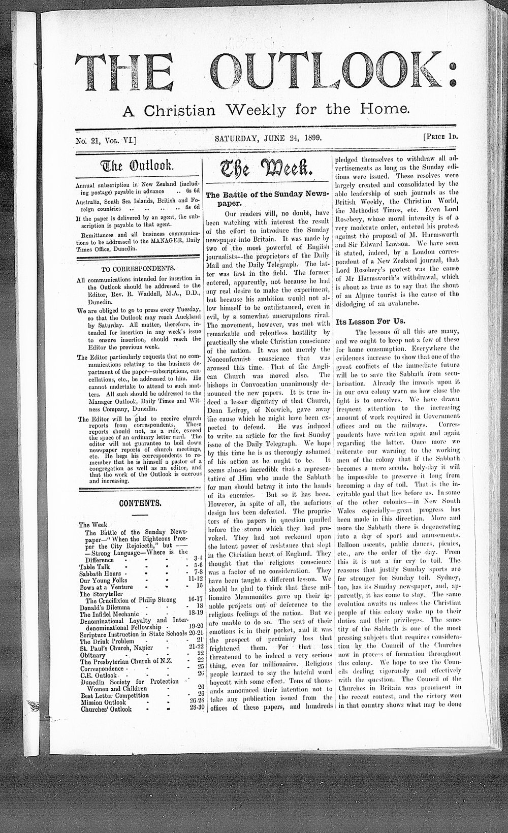 The Outlook: 24th June 1899