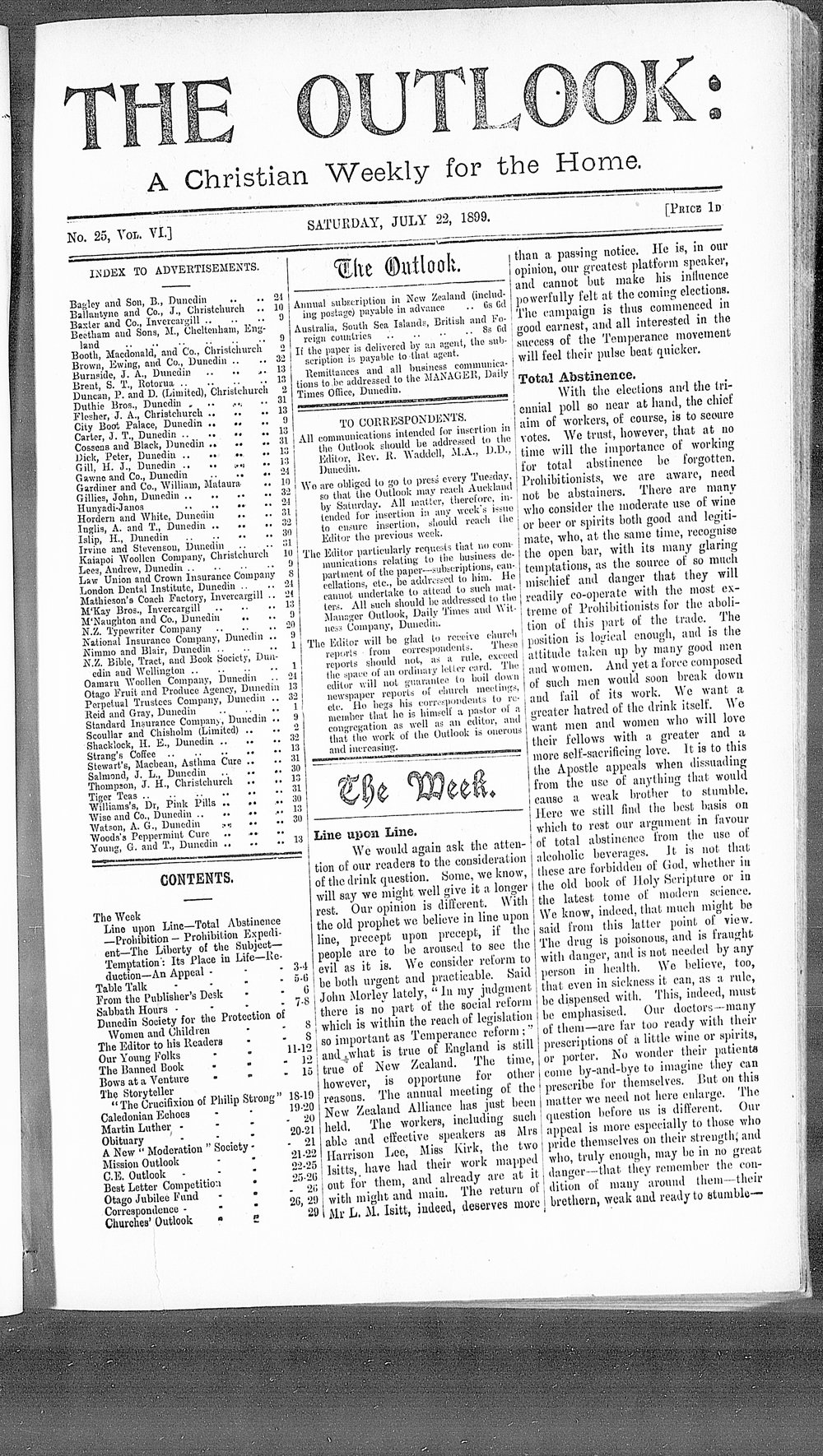 The Outlook: 22nd July 1899