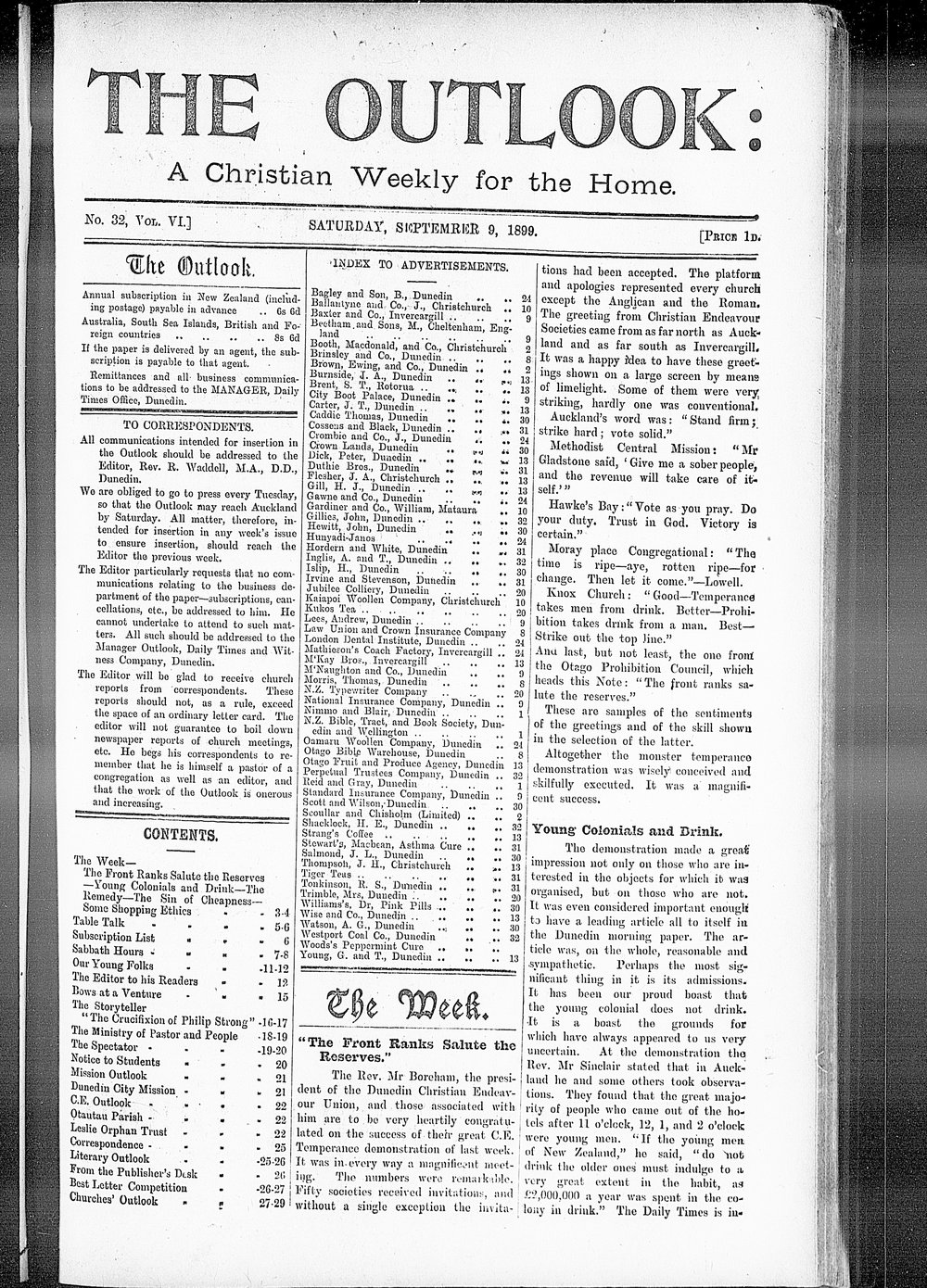 The Outlook: 9th September 1899