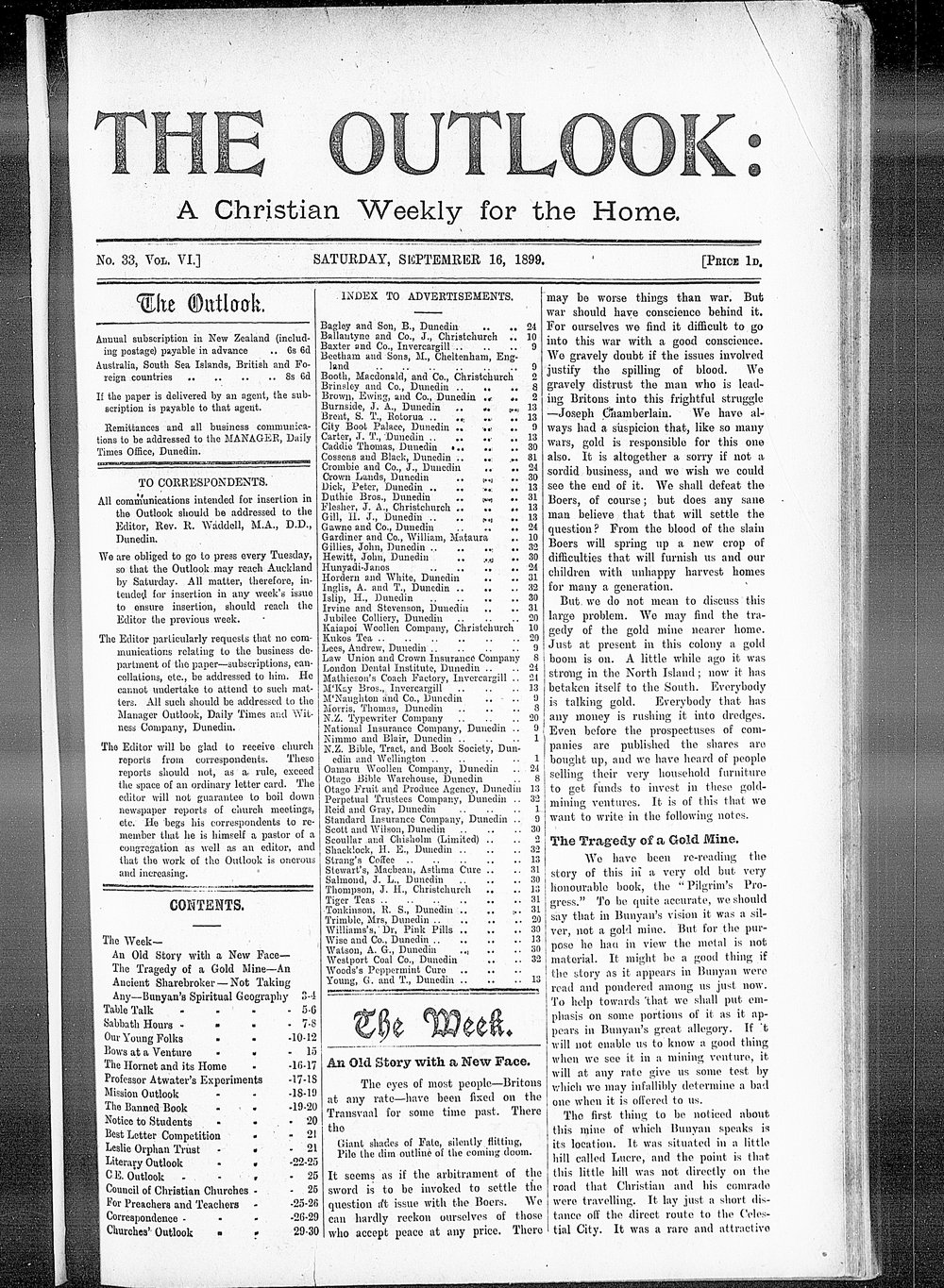 The Outlook: 16th September 1899