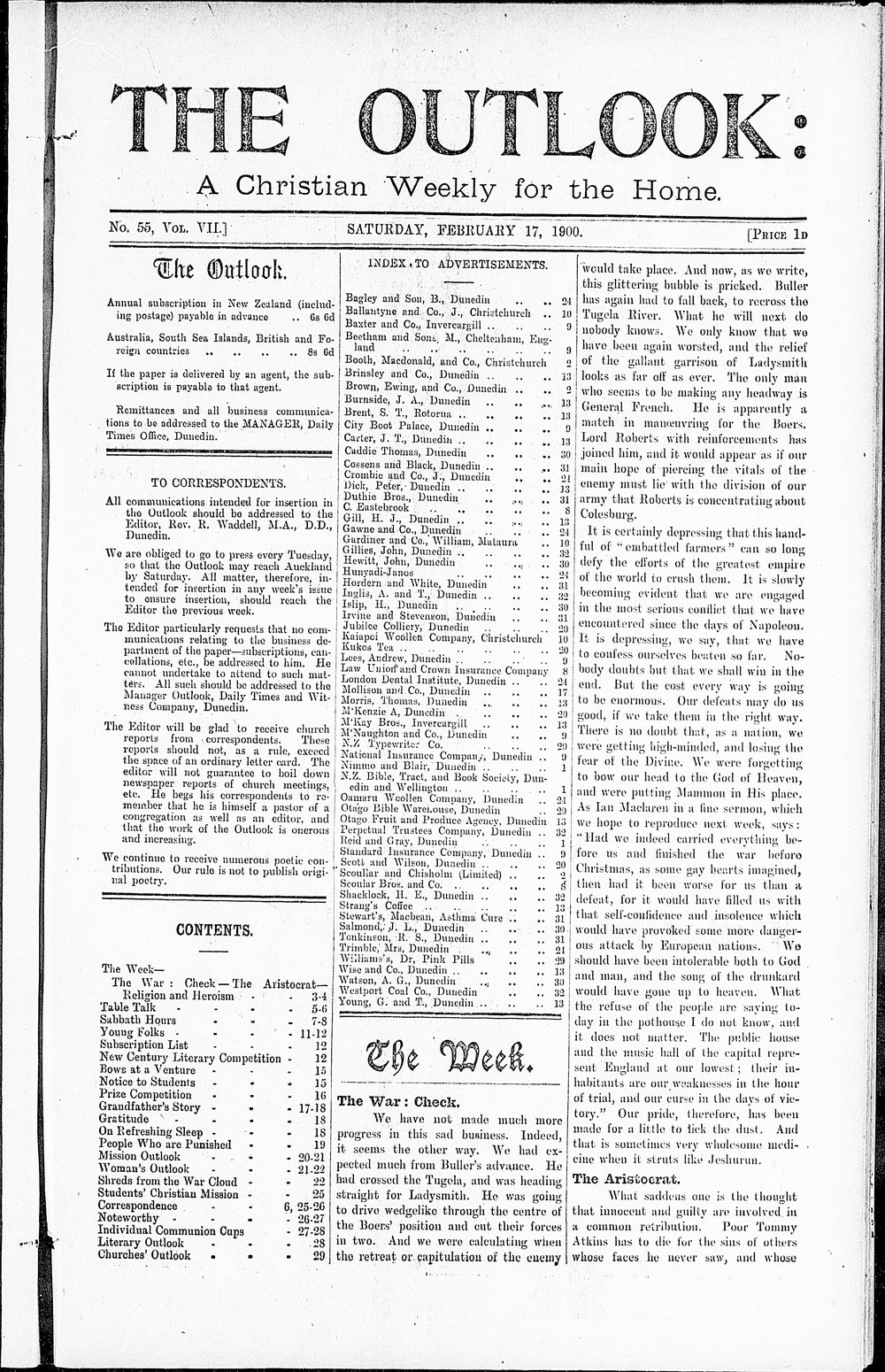 The Outlook: 17th February 1900