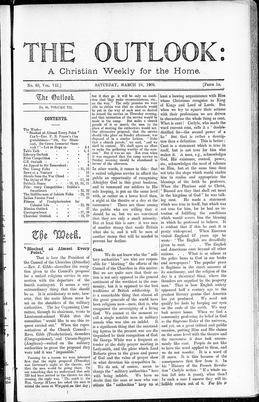 The Outlook: 24th March 1900