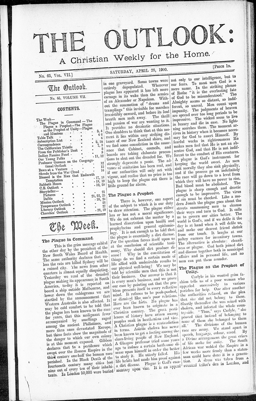 The Outlook: 28th April 1900