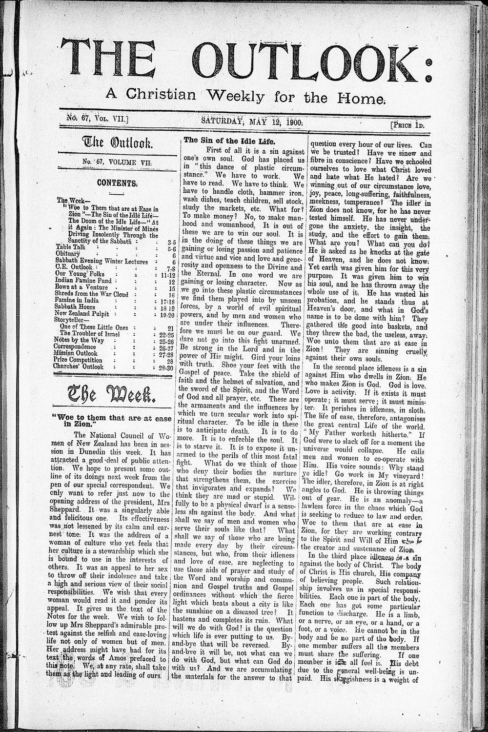 The Outlook: 12th May 1900