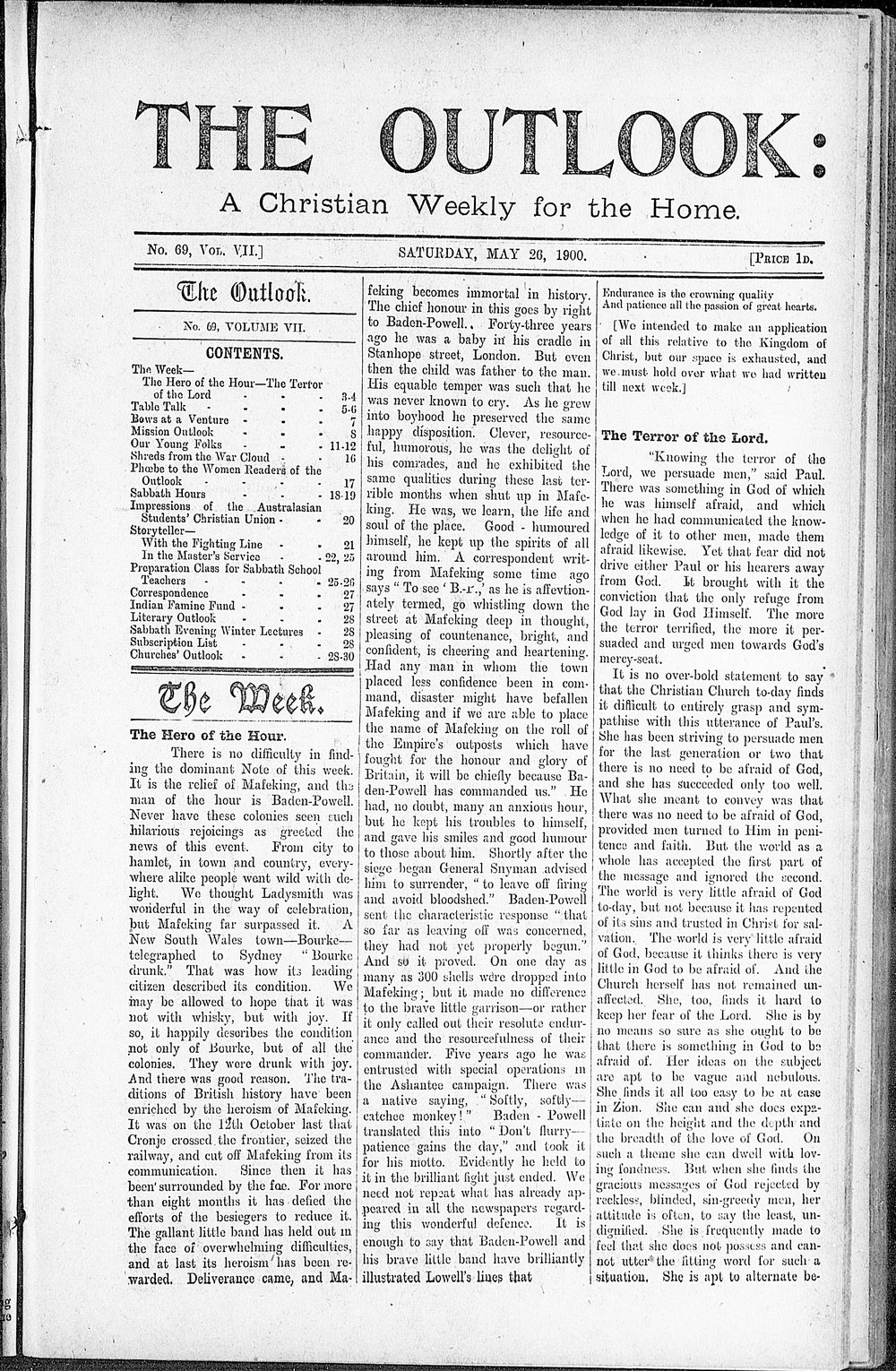 The Outlook: 26th May 1900
