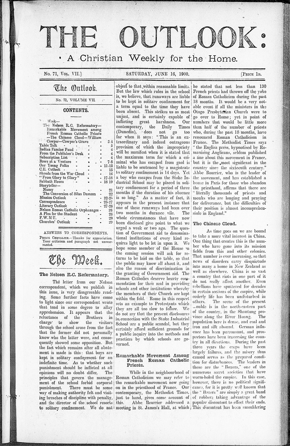 The Outlook: 16th June 1900