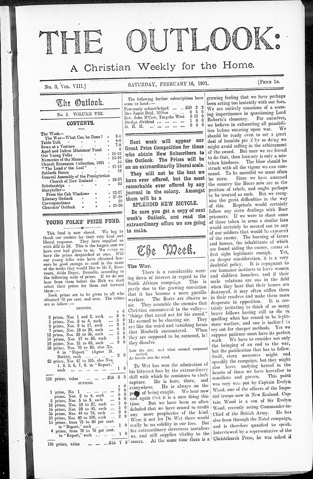 The Outlook: 16th February 1901