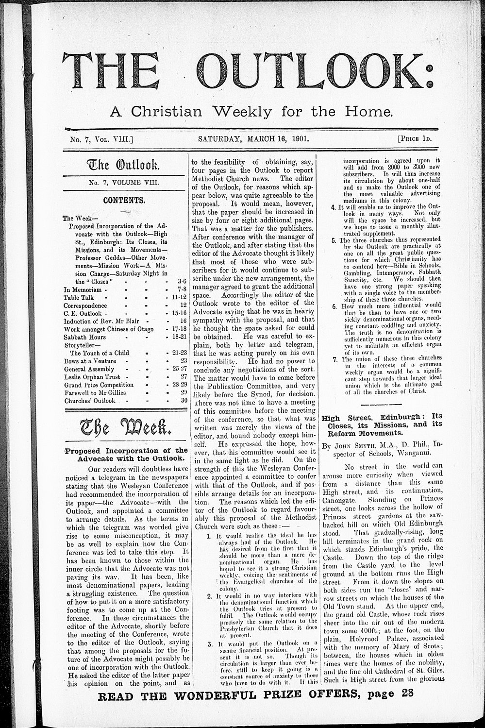 The Outlook: 16th March 1901