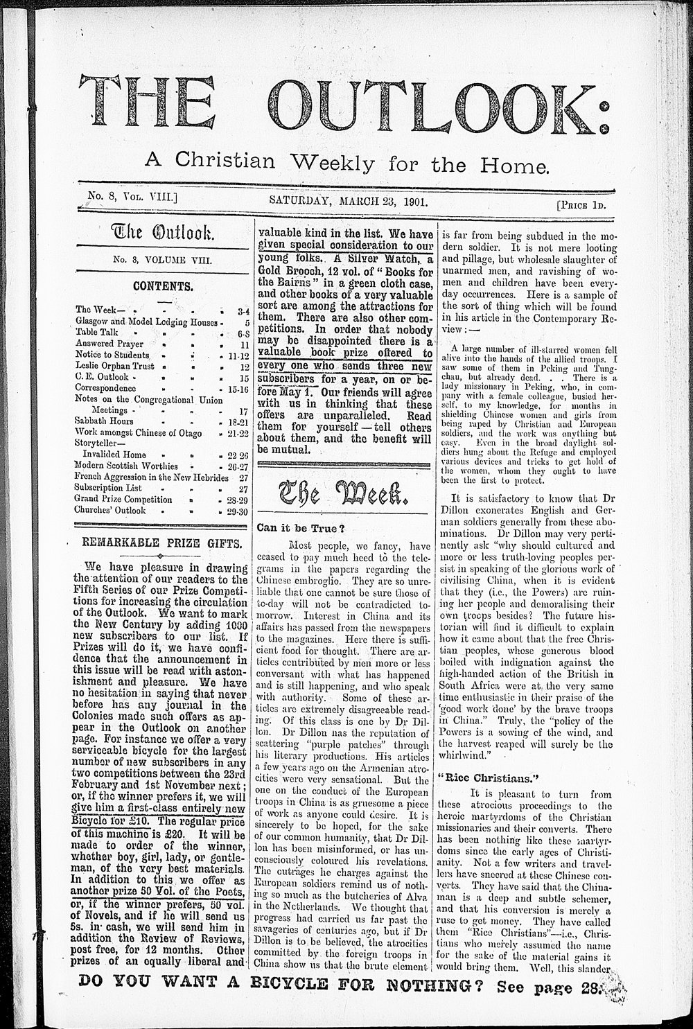 The Outlook: 23rd March 1901