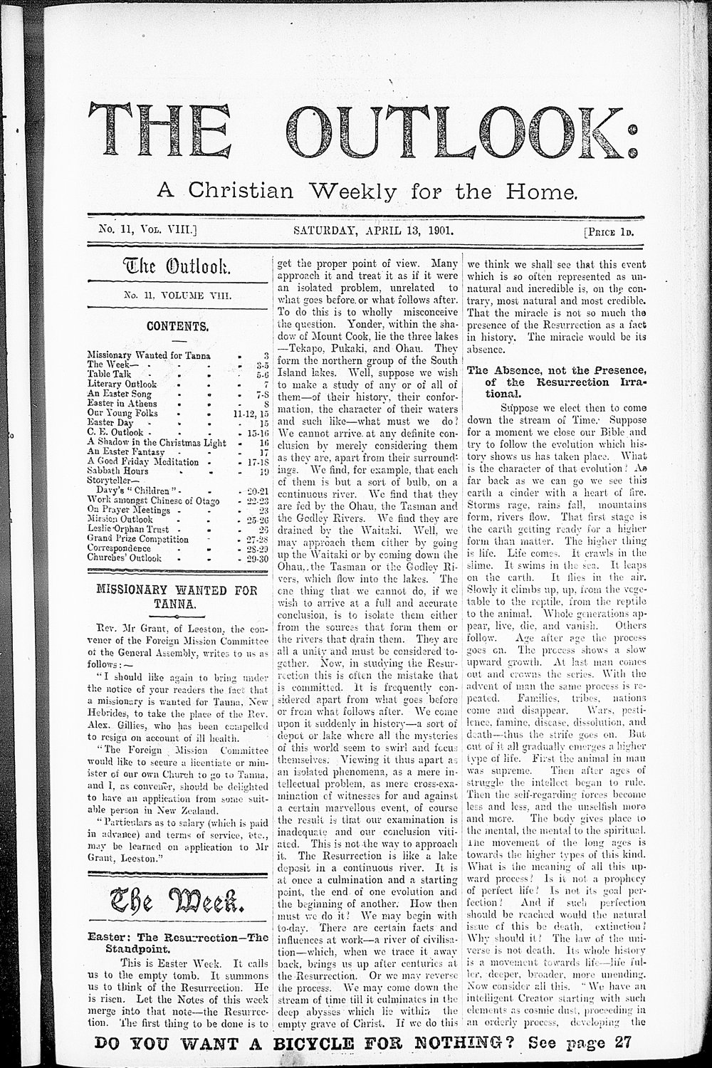 The Outlook: 13th April 1901