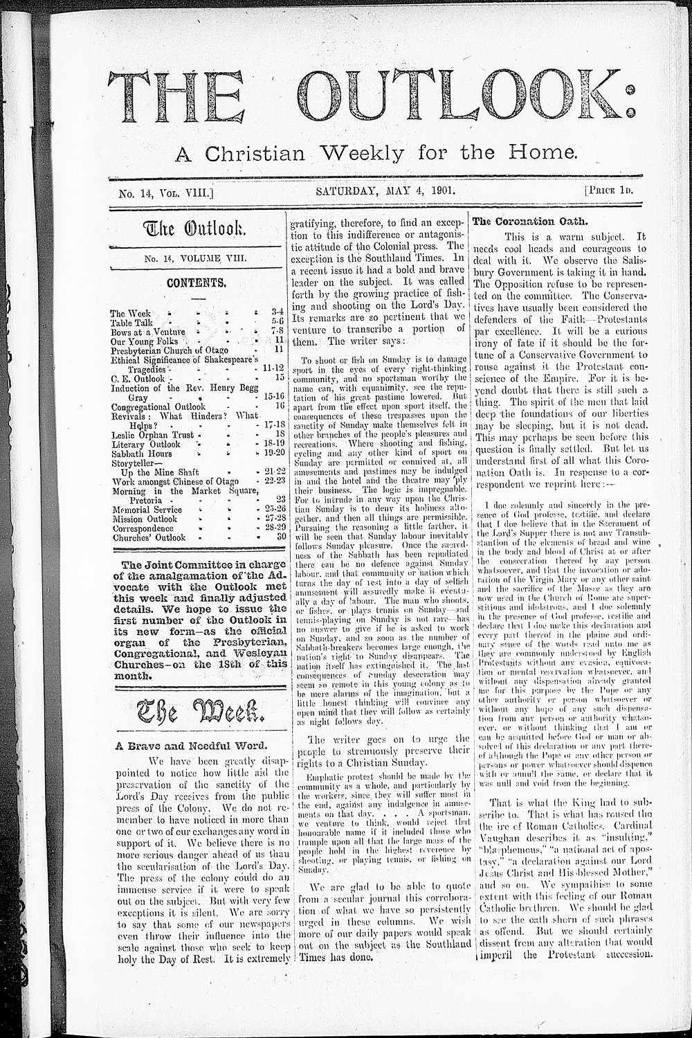 The Outlook: 4th May 1901