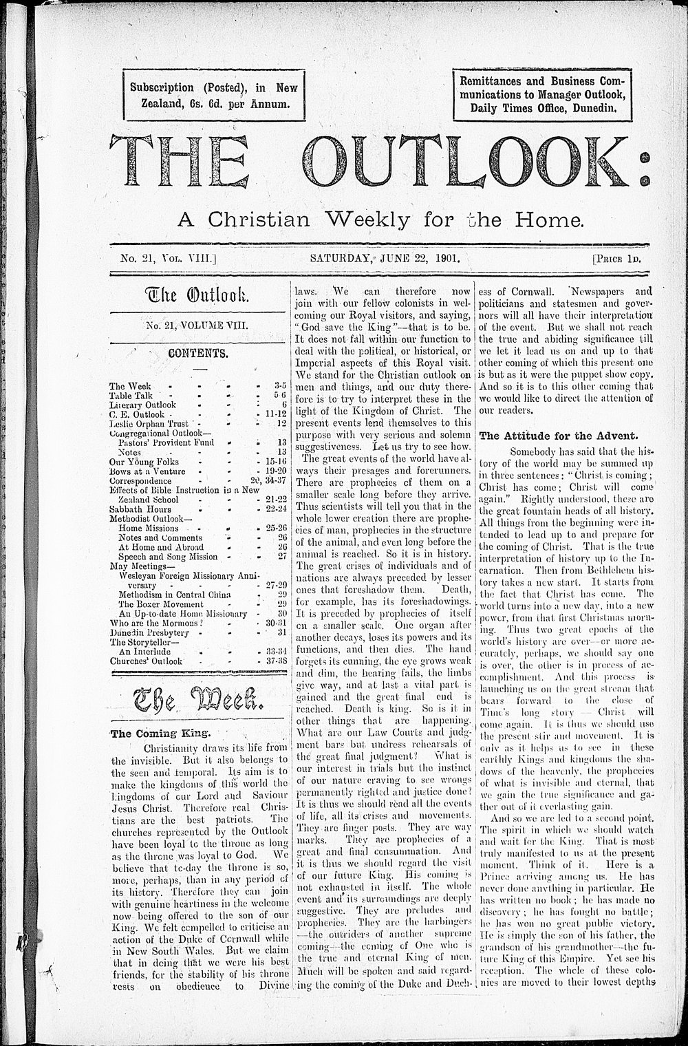The Outlook: 22nd June 1901