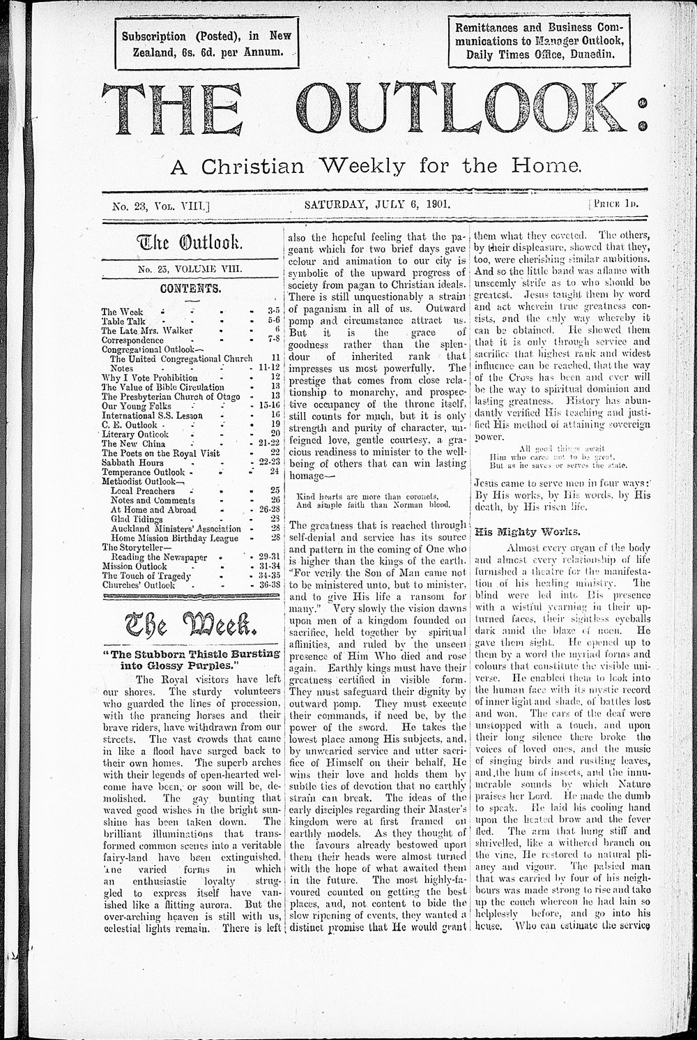 The Outlook: 6th July 1901