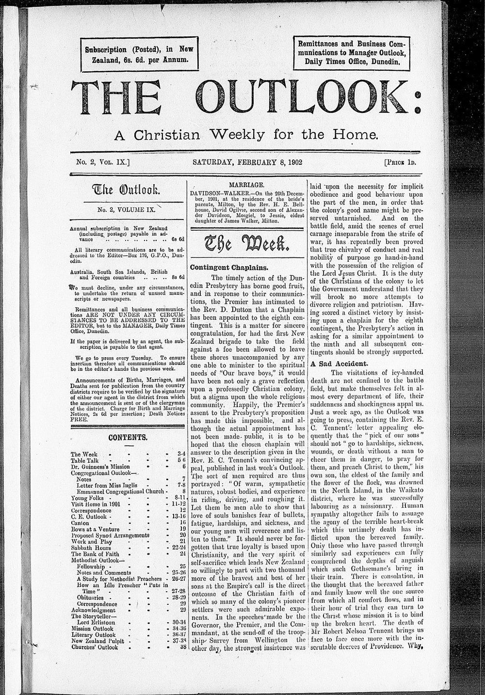 The Outlook: 8th February 1902