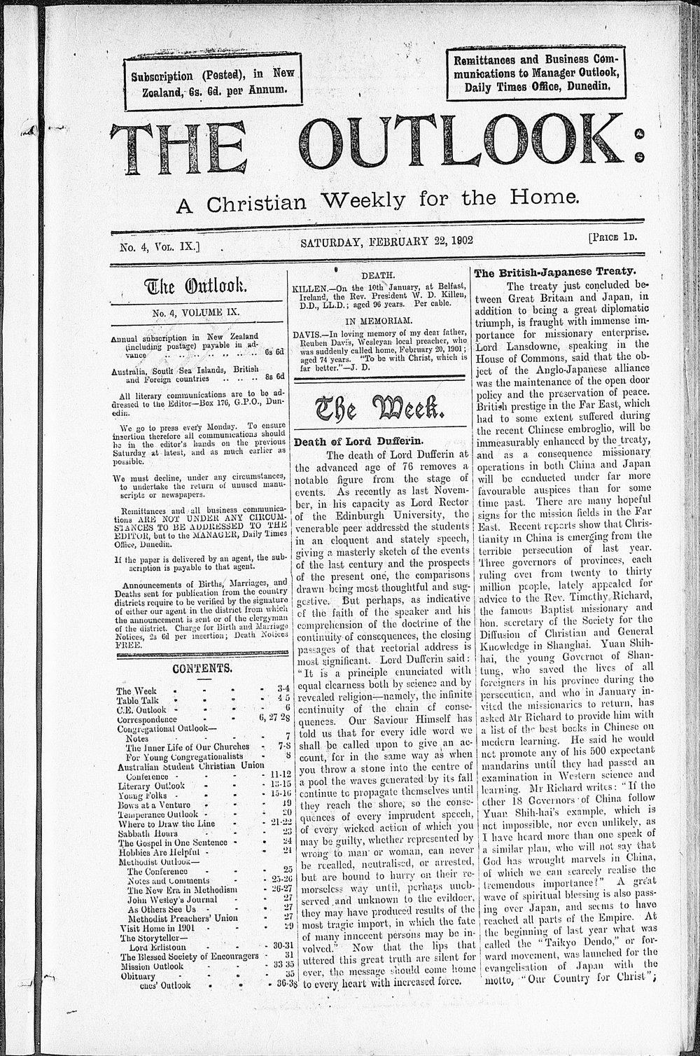 The Outlook: 22nd February 1902