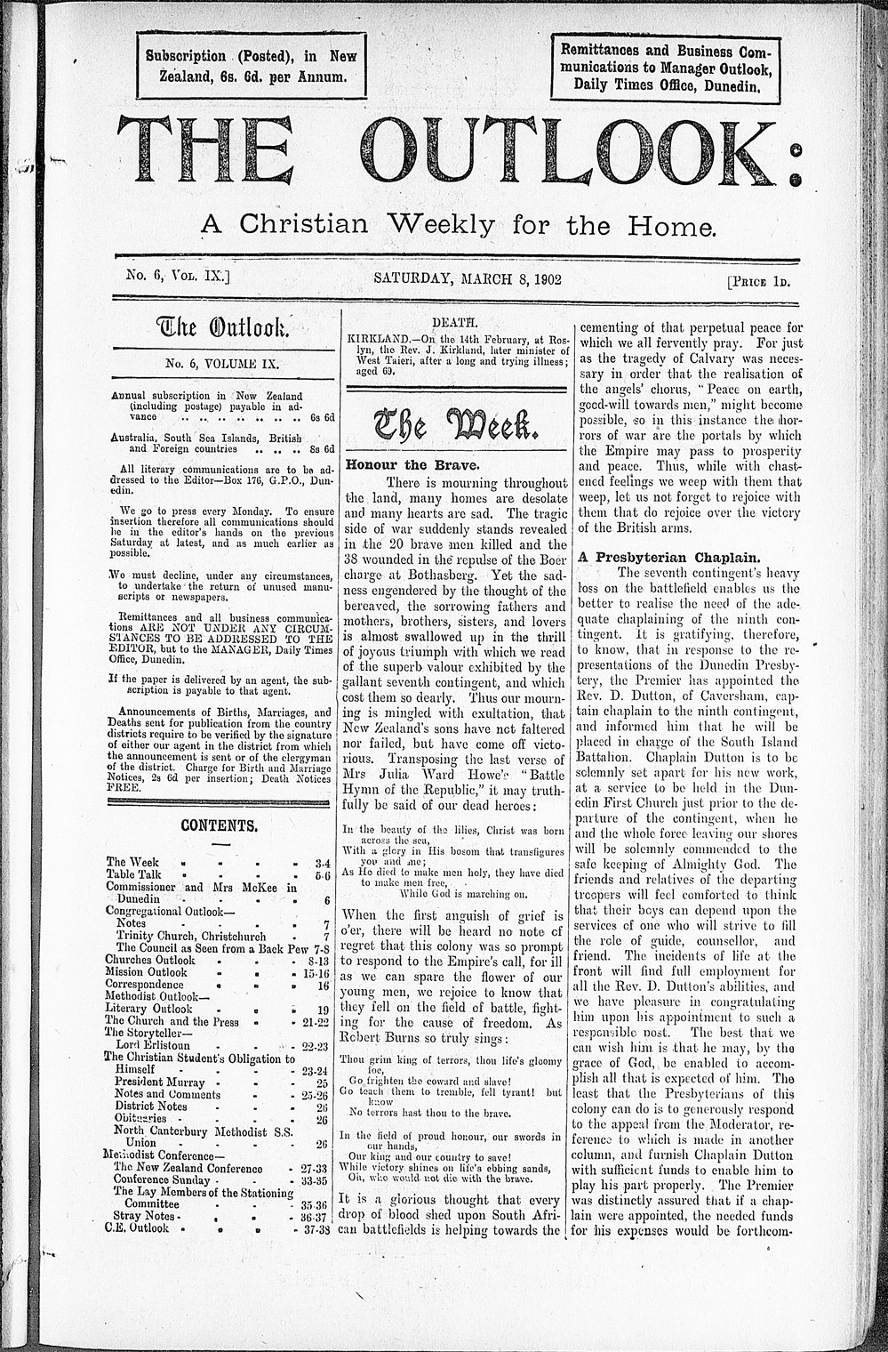 The Outlook: 8th March 1902