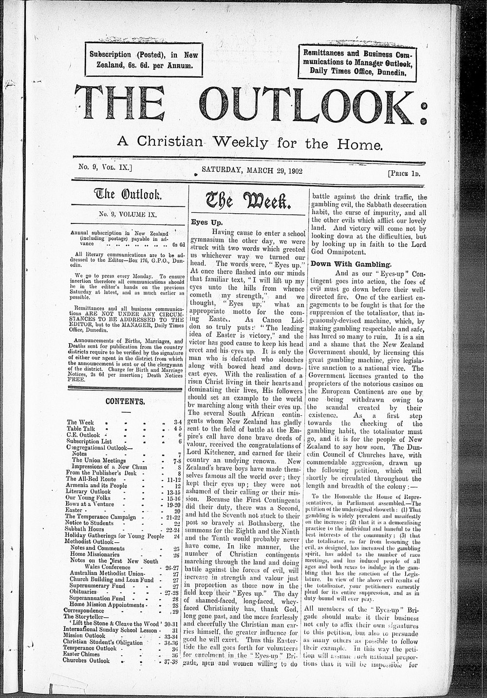 The Outlook: 29th March 1902