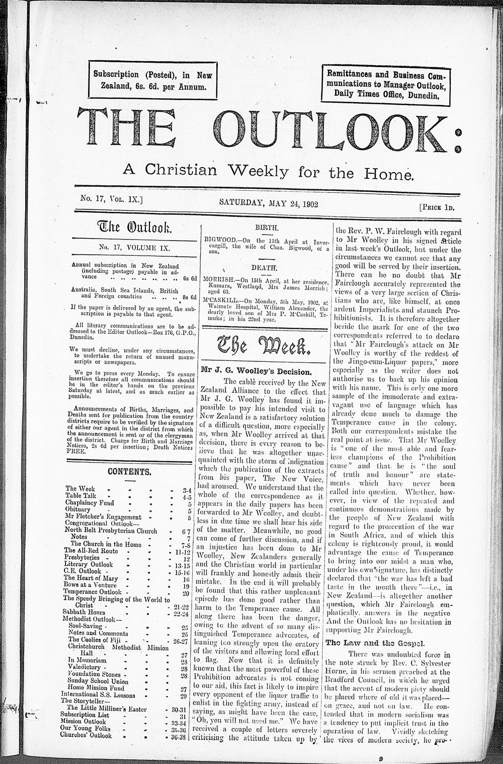The Outlook: 24th May 1902