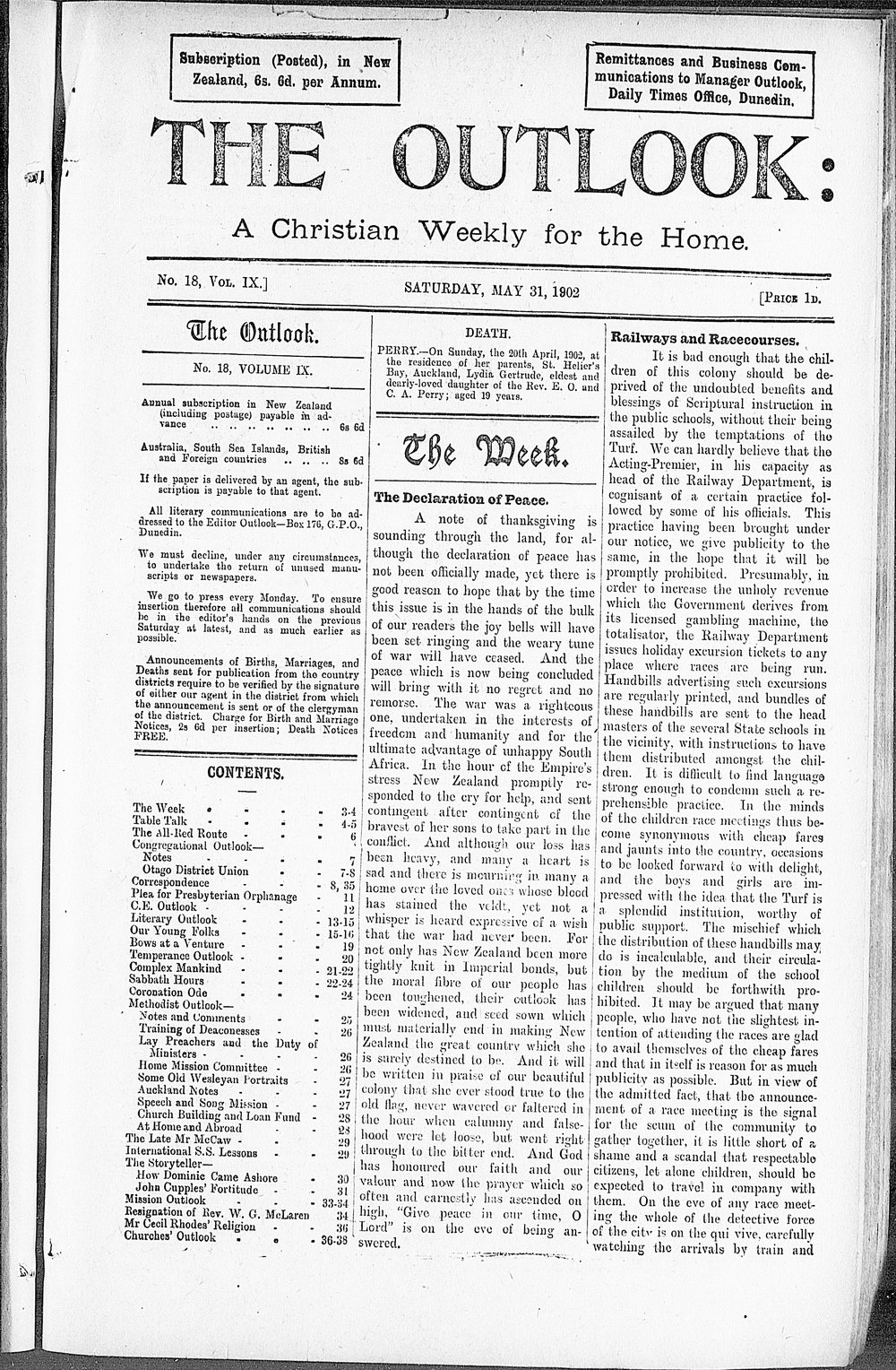 The Outlook: 31st May 1902