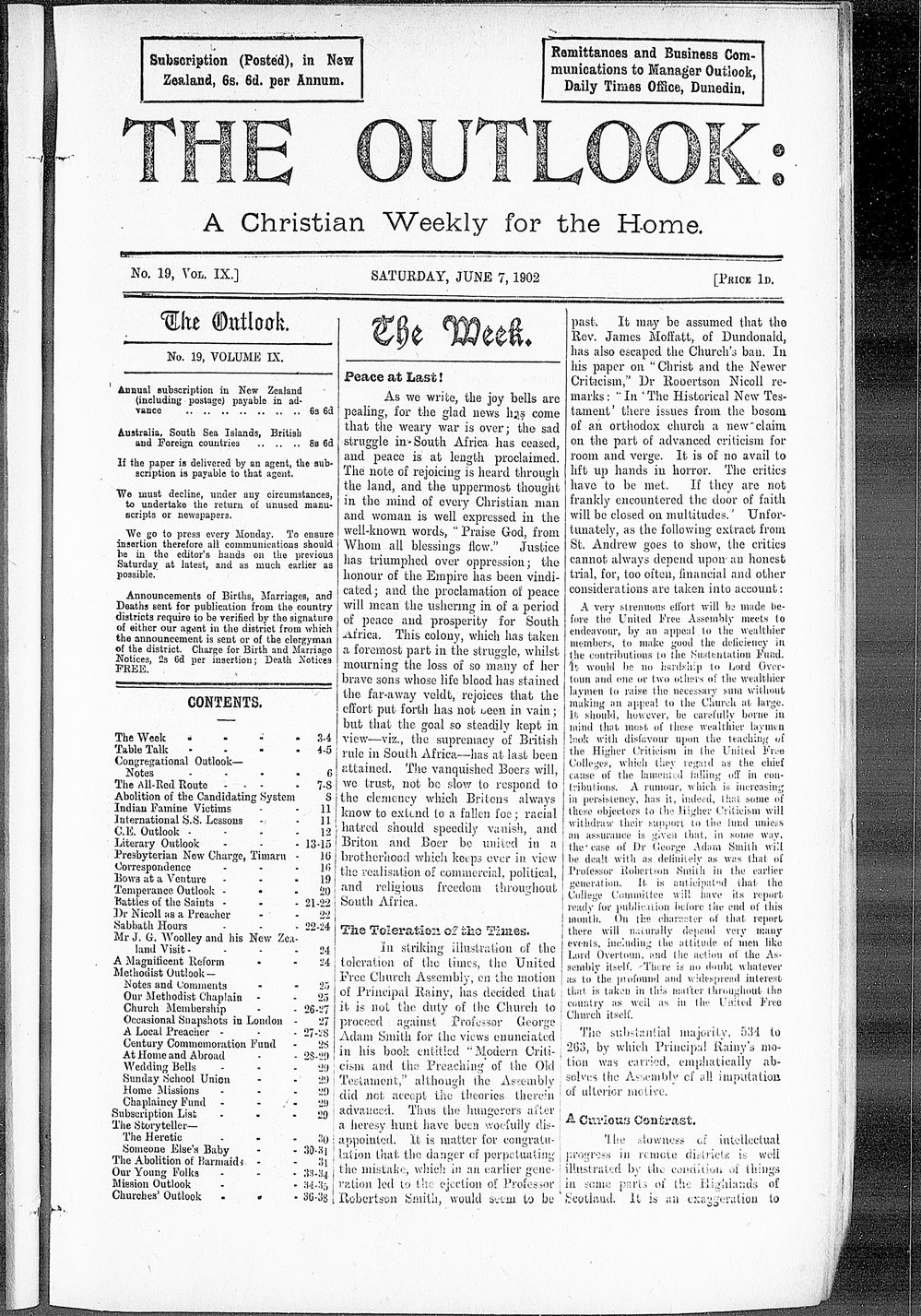 The Outlook: 7th June 1902