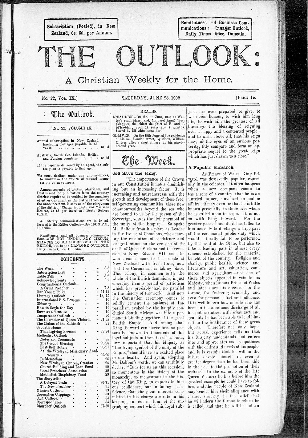 The Outlook: 28th June 1902