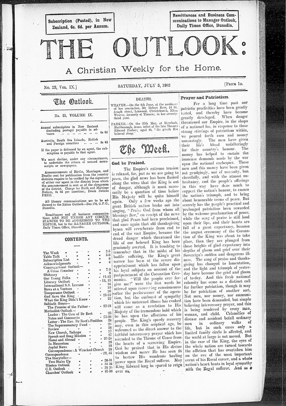 The Outlook: 5th July 1902